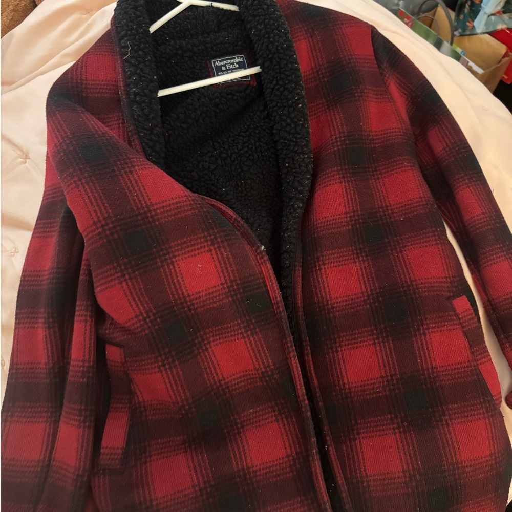 Abercrombie & Fitch Red and Black Checkered Jacket